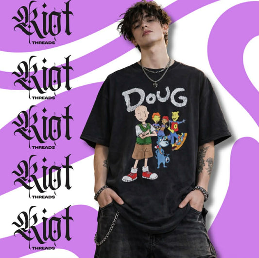 Doug Cartoon Characters Tee | Retro 90s Nickelodeon Animation Shirt