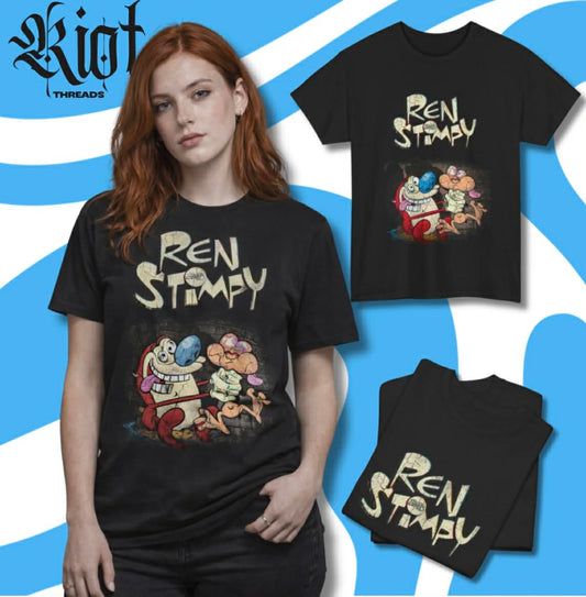 Ren & Stimpy cartoon graphic Tee | Retro 90s animation shirt