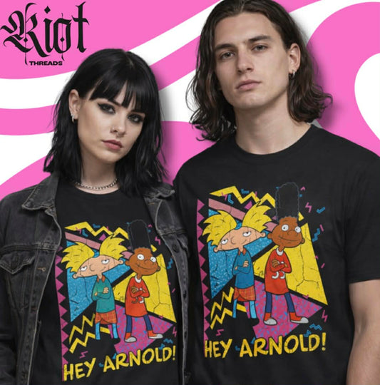 Hey Arnold! Cartoon Characters T-Shirt | 90s Retro Nickelodeon Tee