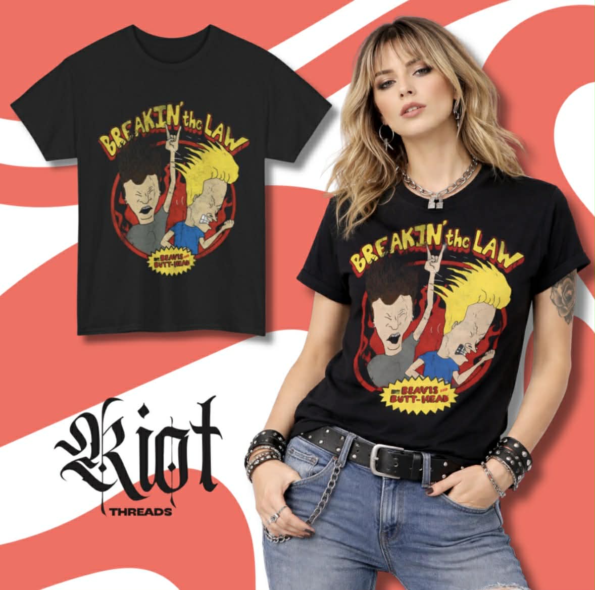 Breakin the Law graphic tee | Retro rock band illustration