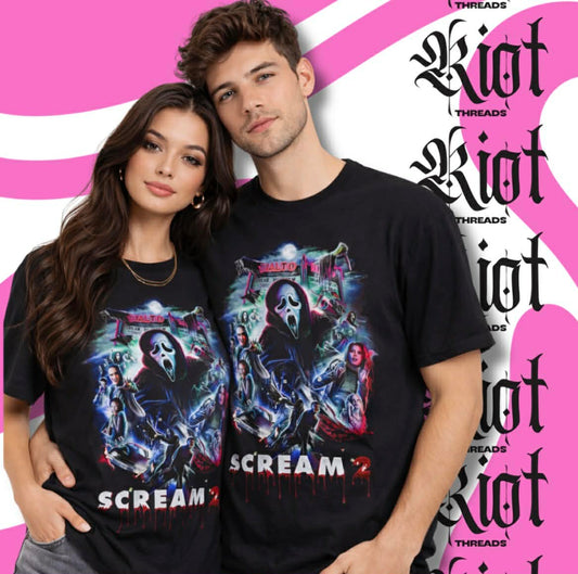 Scream 2 Ghostface Collage T-Shirt | Horror Movie Poster Tee