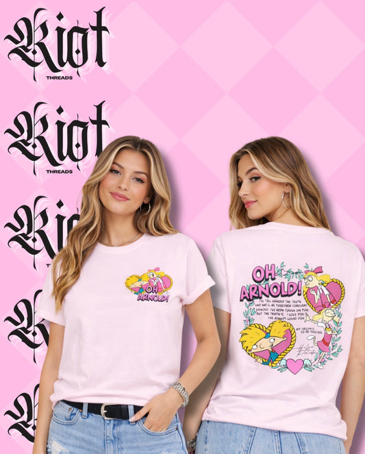 Hey Arnold! "Oh Arnold" Graphic Tee — Retro 90s Cartoon Shirt