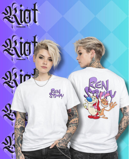 Ren & Stimpy Cartoon Graphic Tee — Retro 90s Cartoon T-Shirt