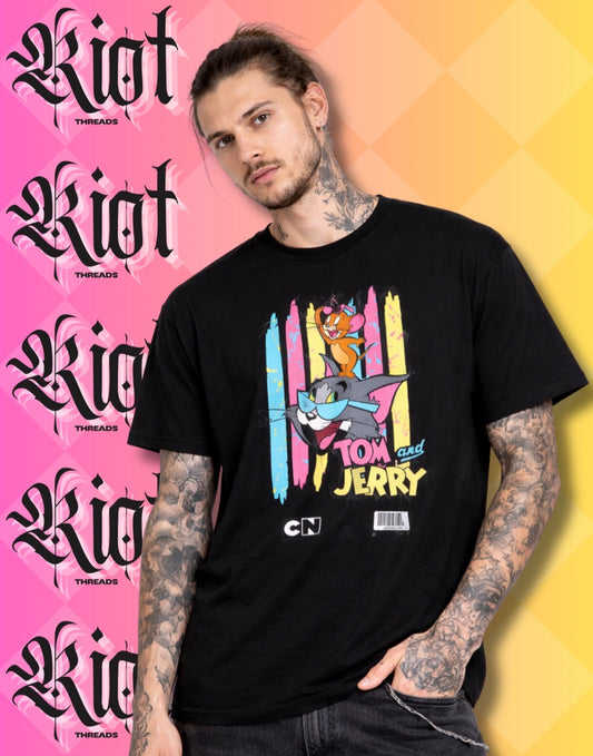 Tom & Jerry Retro Graphic Tee — Colorful Cartoon Shirt